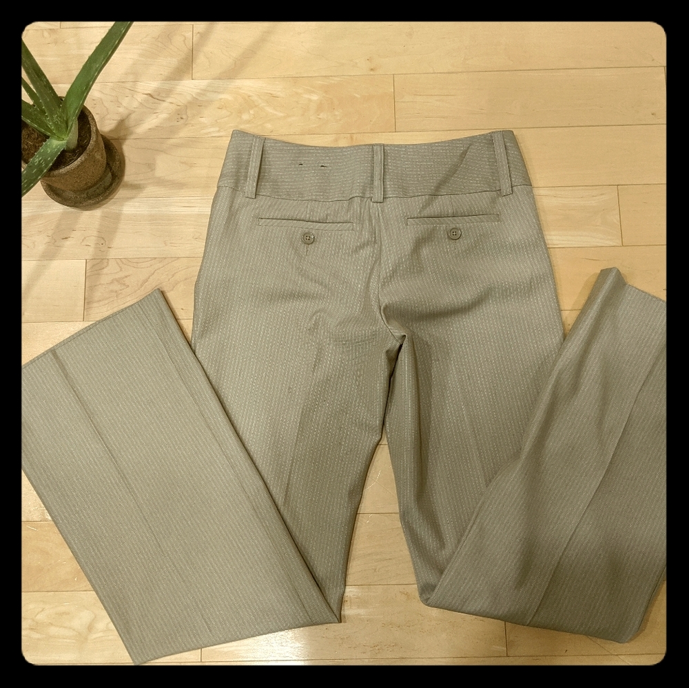 Express Editor Light Brown White Stripe Dress Pant